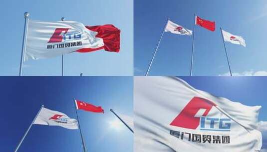 厦门国贸控股集团旗帜高清在线视频素材下载