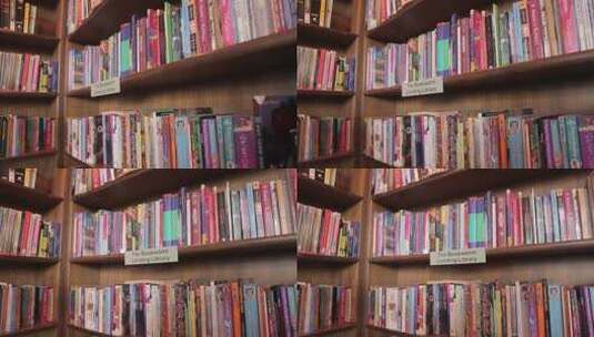 北京老书虫书店书柜看书学习图书高清在线视频素材下载