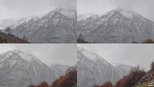四川阿坝松潘岷山山脉雪山风光高清在线视频素材下载