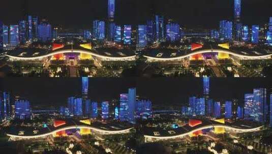深圳建党100周年无人机表演高清在线视频素材下载