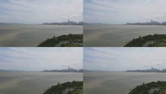 深圳湾海景深圳湾大桥航拍高清在线视频素材下载