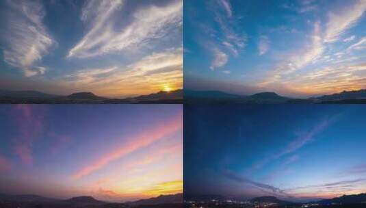 日落晚霞天空漂亮的云高清在线视频素材下载