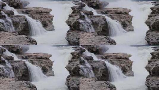 陕西延安宜川县黄河壶口瀑布实拍视频高清在线视频素材下载