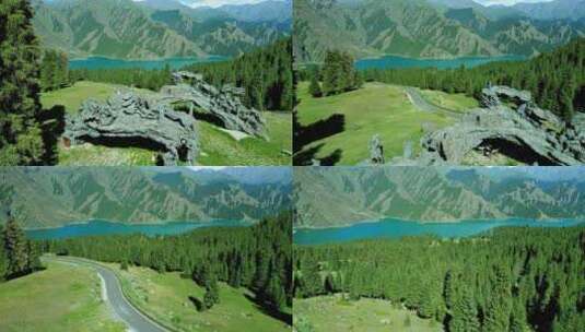 新疆是个好地方天山天池景区高清在线视频素材下载