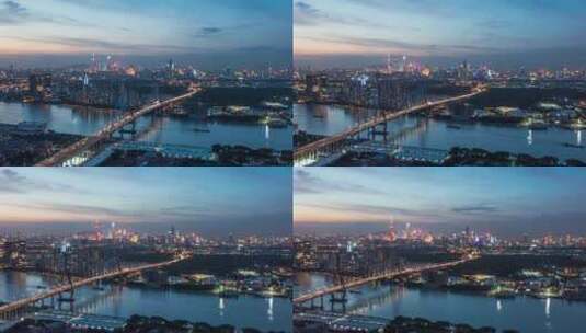 广州夜景延时-番禺大桥01高清在线视频素材下载