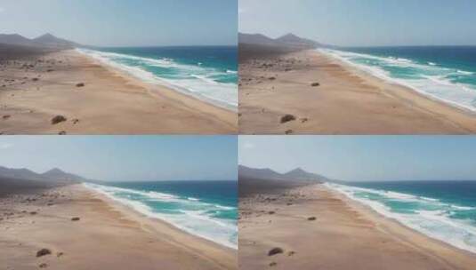 加那利群岛Cofete海滩鸟瞰图高清在线视频素材下载