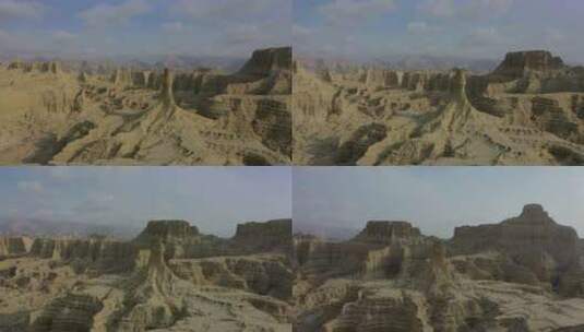 俾路支省欣戈尔国家公园地质岩石形式的鸟瞰图。圆圈多莉高清在线视频素材下载