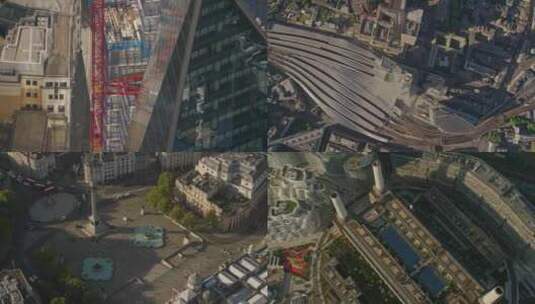 城市航拍英国伦敦市中心地标建筑摩天大楼高清在线视频素材下载