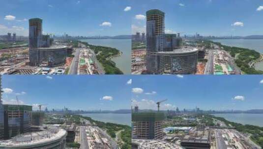 4K深圳湾超级总部航拍高清在线视频素材下载