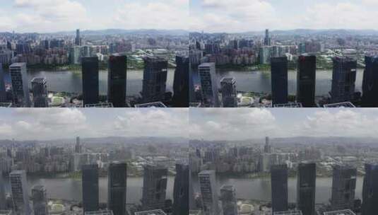 4k航拍广州珠江城市琶洲高楼高清在线视频素材下载