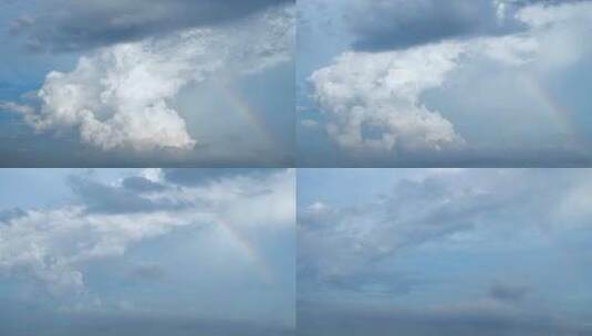 彩虹云朵延时天空蓝天白云风景天气雨后天空高清在线视频素材下载