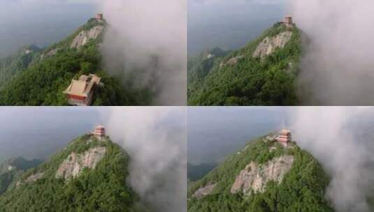 航拍陕西 西安 南五台景区 秦岭山脉高清在线视频素材下载