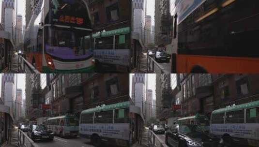 香港街道车辆经过实拍视频4K高清在线视频素材下载
