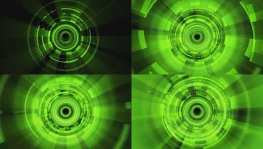 绿色隧道光环光圈高清在线视频素材下载