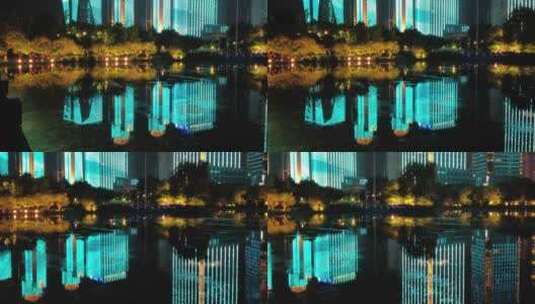 城市夜景灯光秀实拍绍兴夜景高清在线视频素材下载