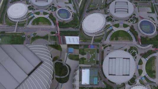 武汉光谷国际网球中心航拍高清在线视频素材下载