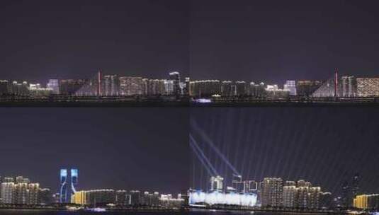 杭州亚运会 西兴大桥 奥体中心 杭州之门高清在线视频素材下载
