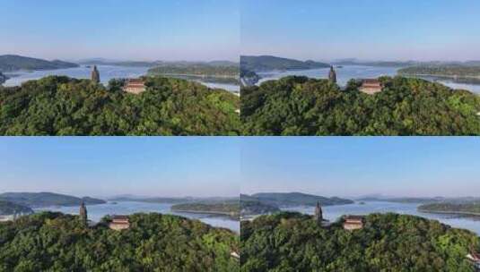 太公山 姜太公 山上寺庙 天目湖高清在线视频素材下载
