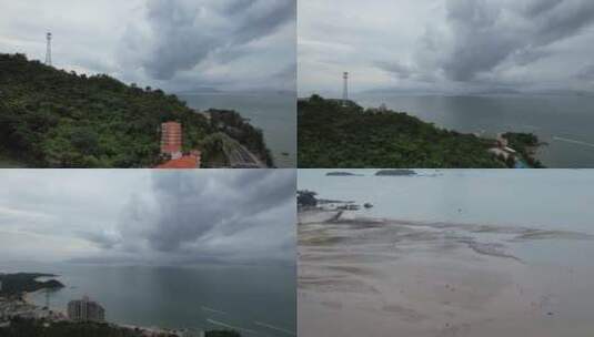 4K震撼惠州海湾大桥恶劣天气航拍视频高清在线视频素材下载