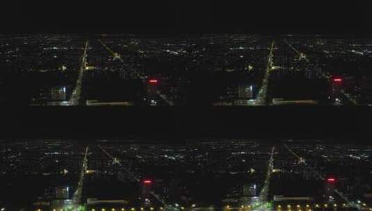 山东东营城市夜景灯光交通航拍高清在线视频素材下载