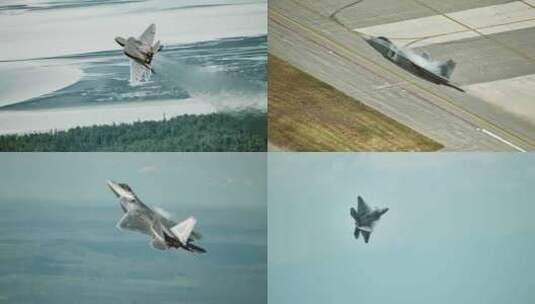 F22猛禽幻影战斗机飞机飞行高清在线视频素材下载
