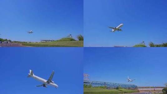 东方航空 落地  飞机 航班 飞机降落高清在线视频素材下载