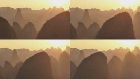 日落时分的桂林风光绝美的山河大地高清在线视频素材下载