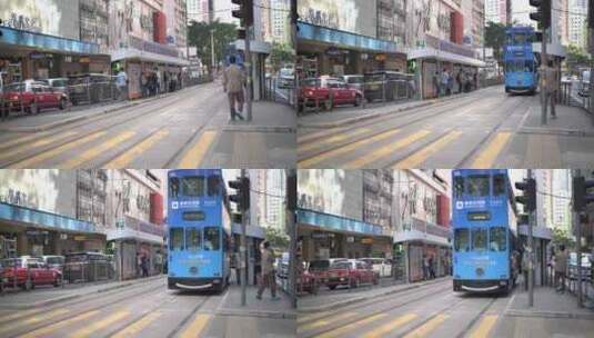 香港维多利亚港中环街景空镜高清在线视频素材下载