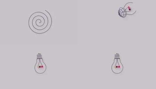 灵感灯泡创意MG图形动画简洁概念高清在线视频素材下载