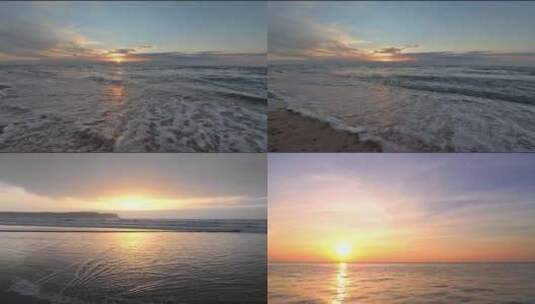海边日落大海夕阳海浪高清在线视频素材下载