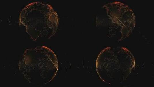 地球表面在橙色灯光中的数字投影高清在线视频素材下载