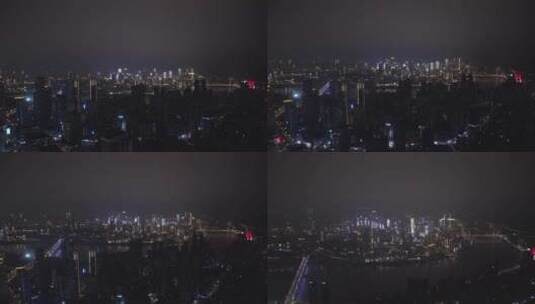 重庆_渝中半岛CBD_重庆全景夜景_航拍合集高清在线视频素材下载