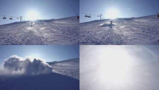 特写镜头滑雪高清在线视频素材下载