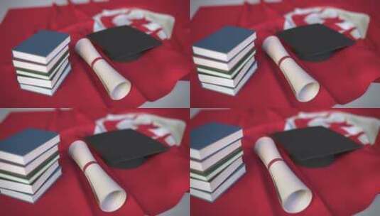 突尼斯国旗毕业帽文凭高清在线视频素材下载