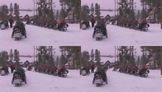 大雪天骑摩托车的人高清在线视频素材下载