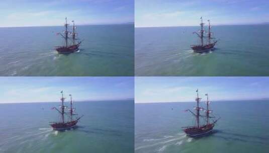 帆船航行在海上高清在线视频素材下载