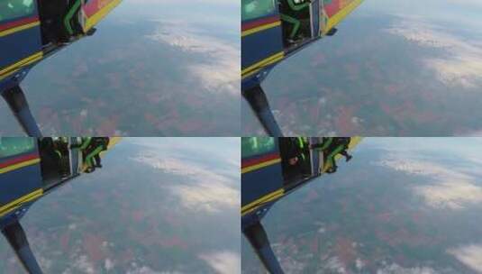 跳伞运动员从飞机上跳下来高清在线视频素材下载