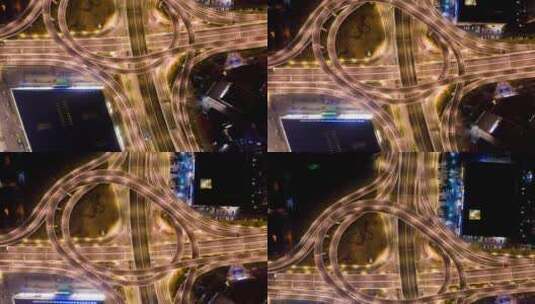 0013-扬州快速路车流夜景延时高清在线视频素材下载