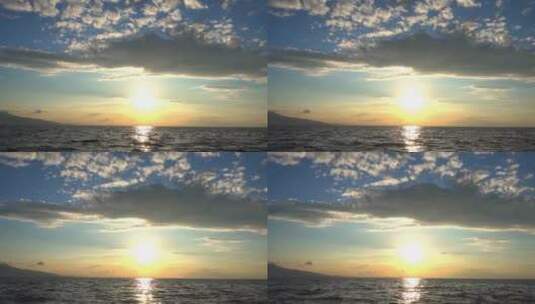 黄昏海洋上空云景延时高清在线视频素材下载