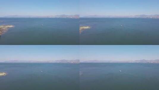大理洱海邮轮轮船湖水湖泊航拍高清在线视频素材下载