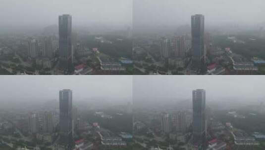 湖南衡阳第一高楼商务建筑航拍高清在线视频素材下载