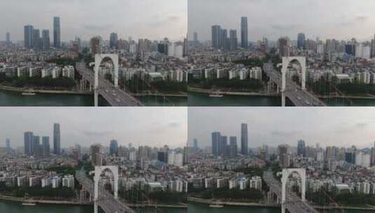 航拍广西柳州红光大桥交通高清在线视频素材下载