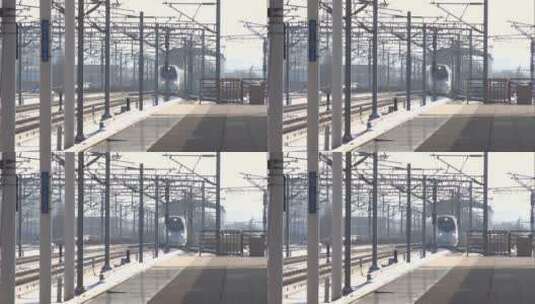 冬季高铁进站高清在线视频素材下载