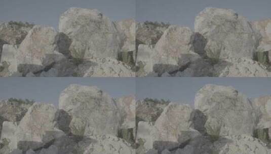采石场石材开采LOG高清在线视频素材下载