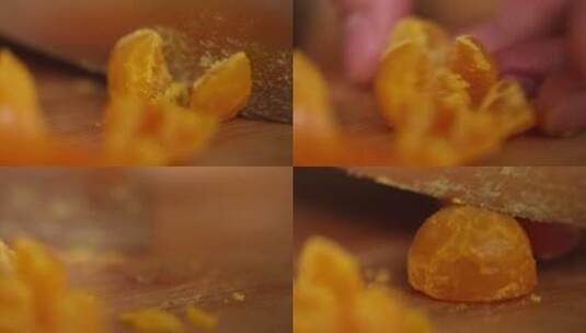 厨师切咸蛋黄高清在线视频素材下载