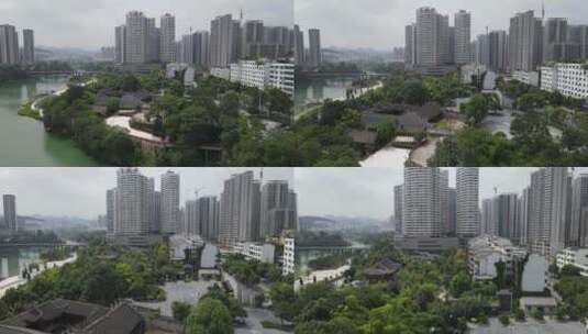 航拍贵州铜仁城市宣传片地标建筑高清在线视频素材下载