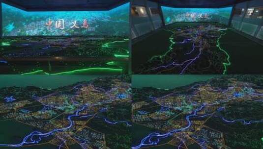浙江义乌城市夜景模拟高清在线视频素材下载