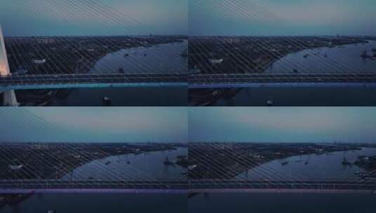 上海疫情_徐浦大桥上的车辆航拍高清在线视频素材下载