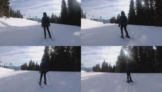 滑雪 双板 单板 雪上运动 极限运动高清在线视频素材下载