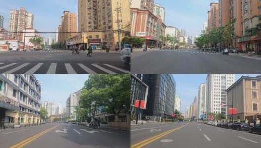上海封城中的晴空城区街道环境高清在线视频素材下载